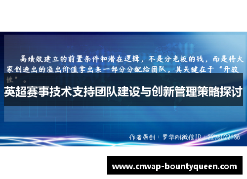 英超赛事技术支持团队建设与创新管理策略探讨